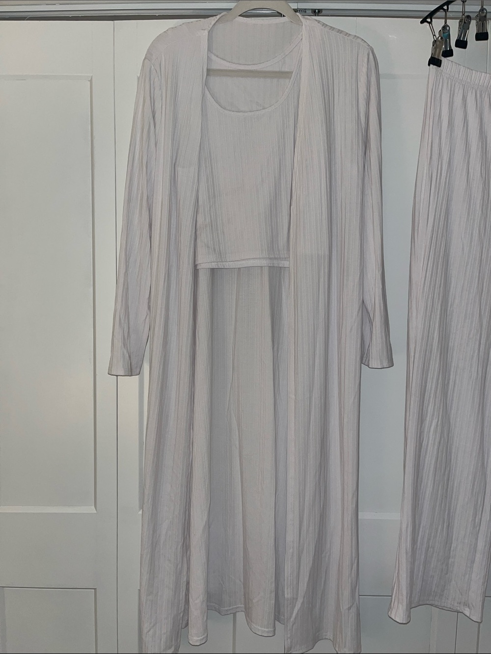 White Long Robe and Matching Tank Set